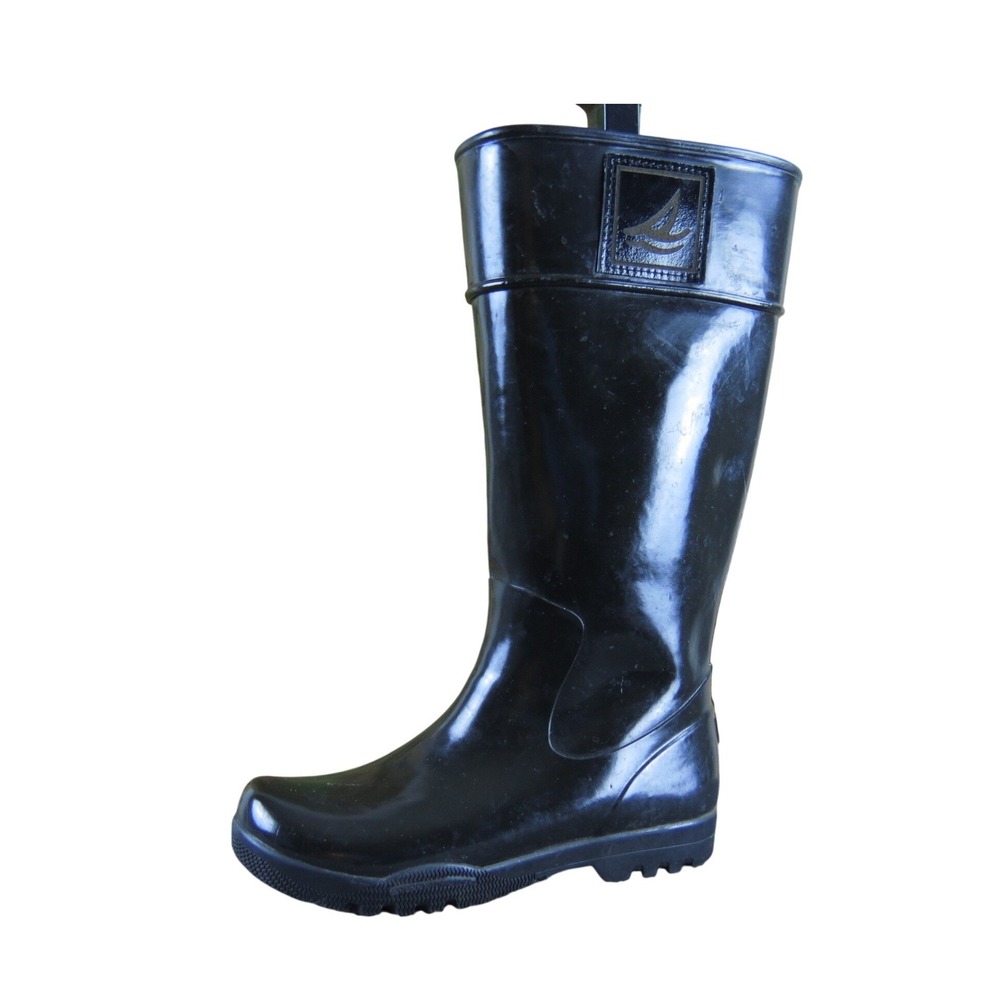 Sperry Top-Sider Pelican Women Rain Boot Size 5 Waterproof Outdoor Black Rubber